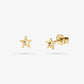 studs open star gold-colored