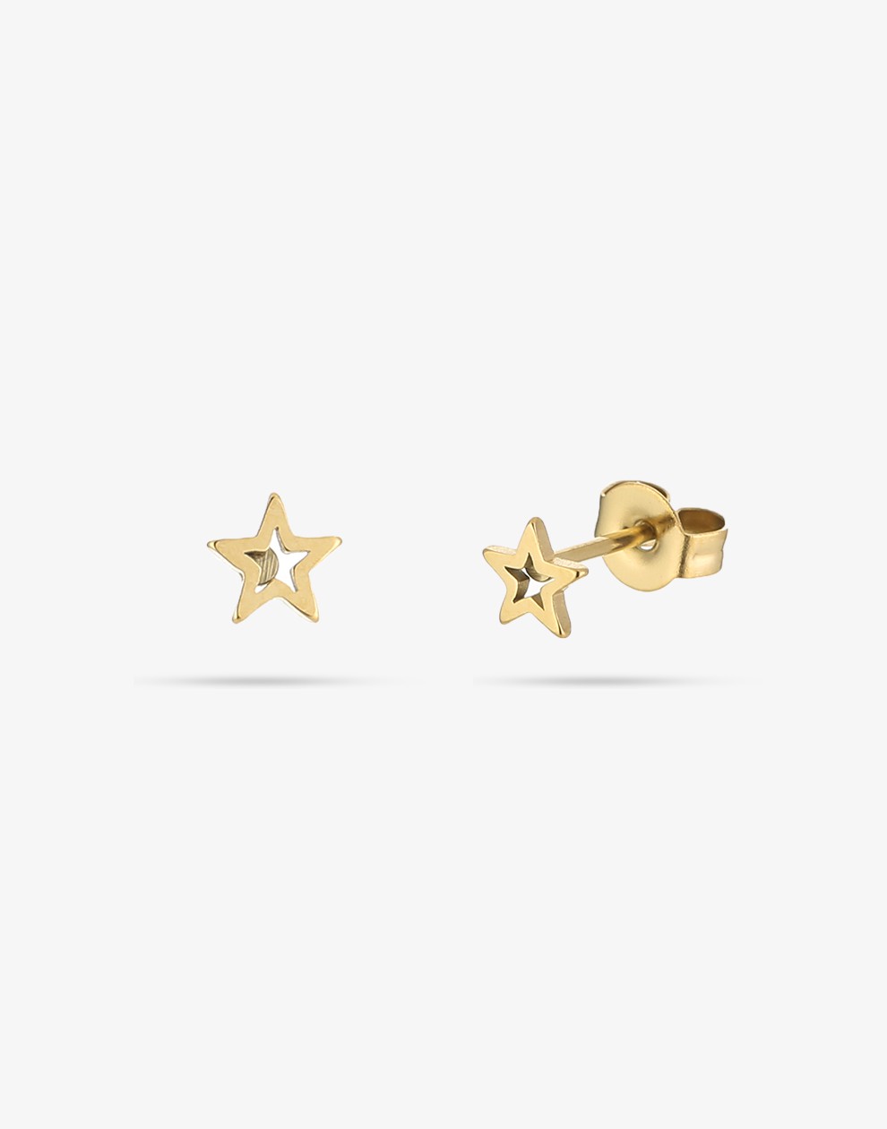 studs open star gold-colored