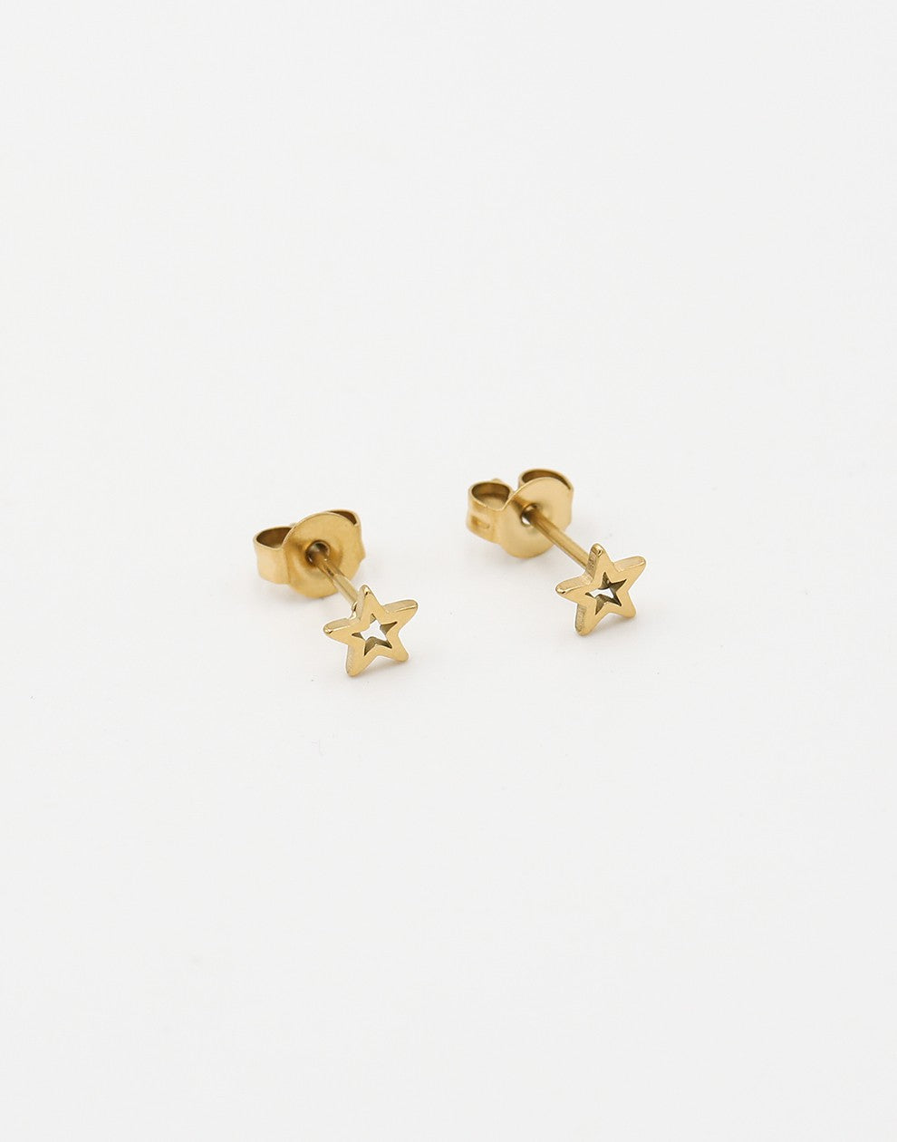 studs open star gold-colored
