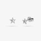studs open star silver-colored