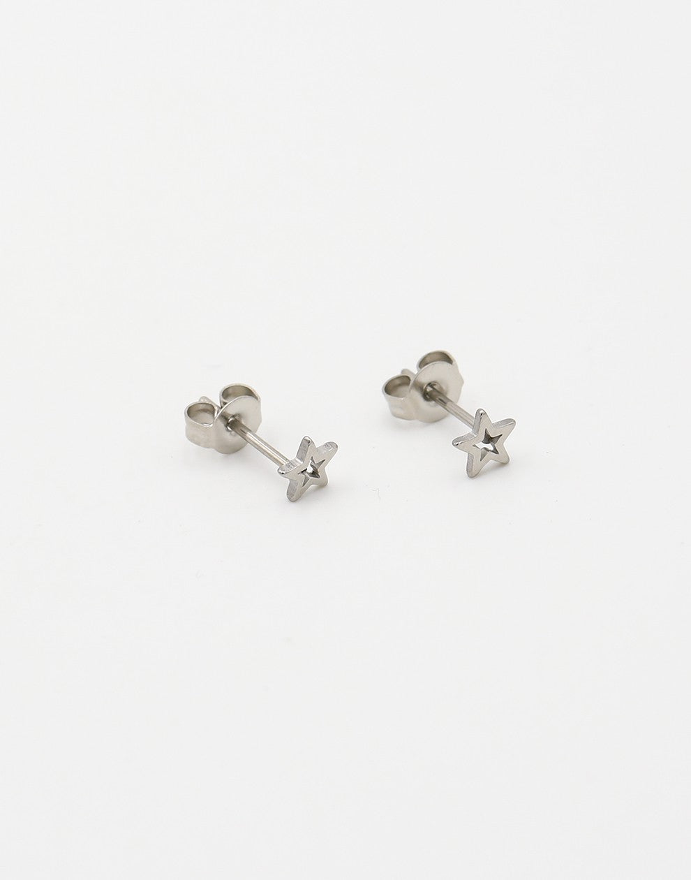studs open ster zilverkleurig
