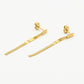 Oorsteker snake chain goudkleurig