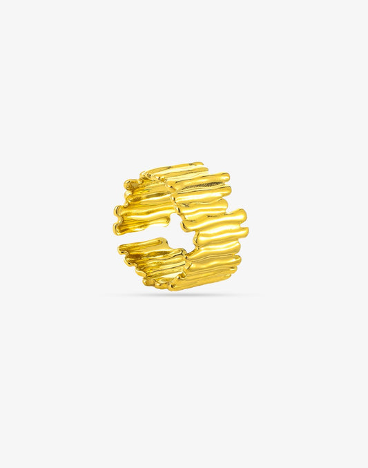 Statement ring staafjes goudkleurig