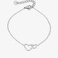 bracelet 2 connected hearts silver-colored
