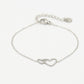 bracelet 2 connected hearts silver-colored