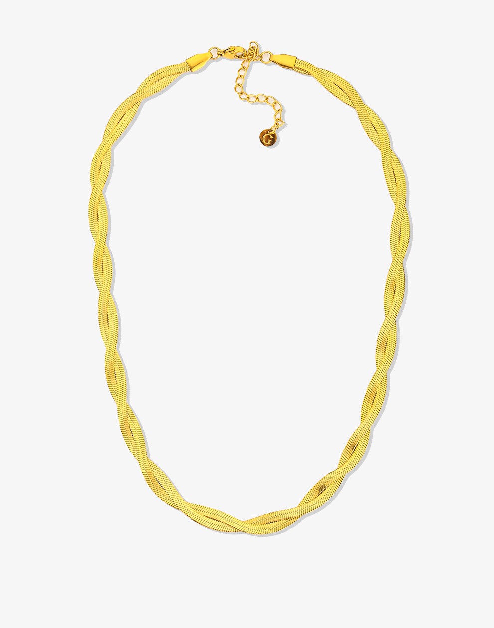 gevlochten snake ketting goudkleurig