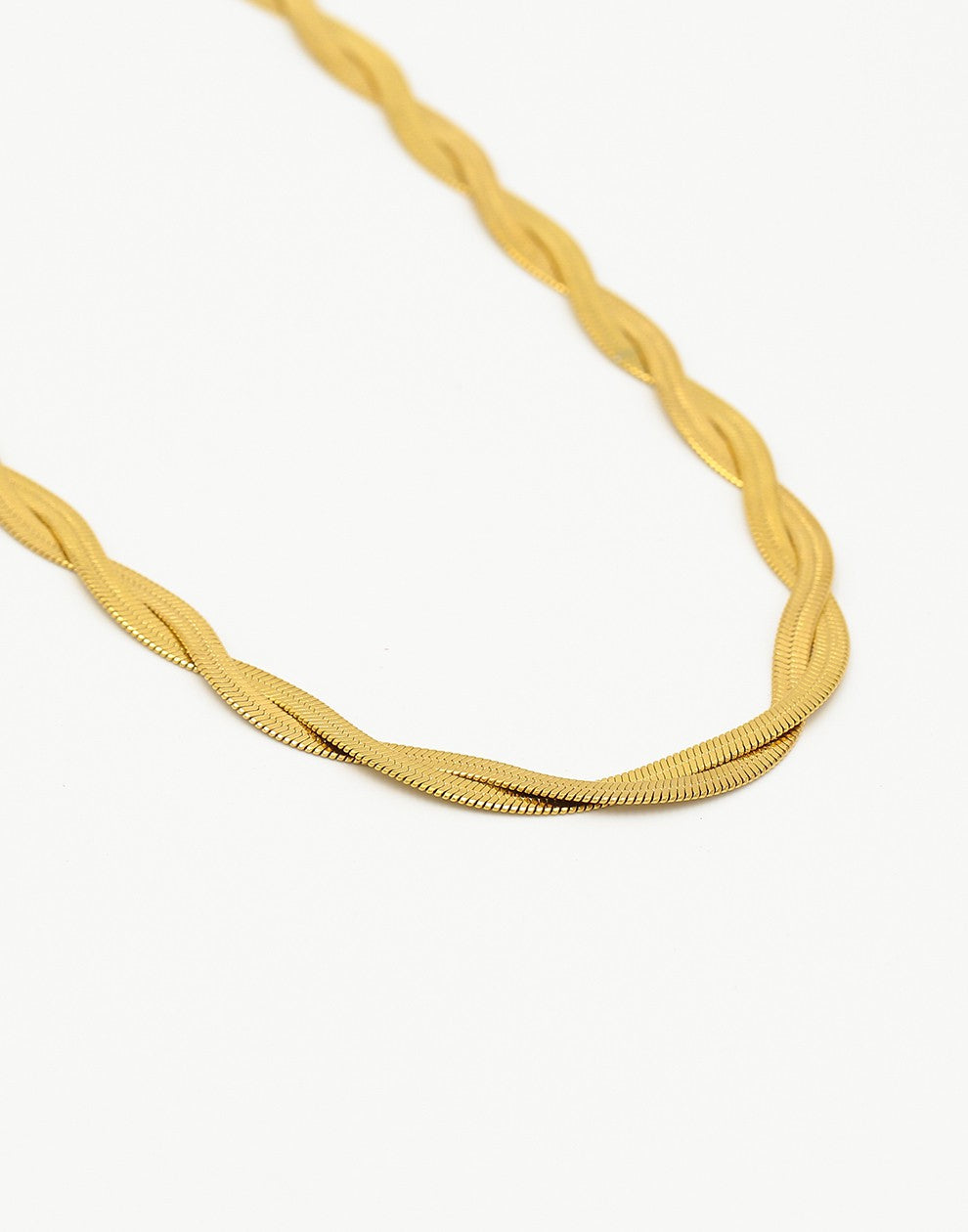 gevlochten snake ketting goudkleurig