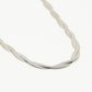 gevlochten snake ketting zilverkleurig
