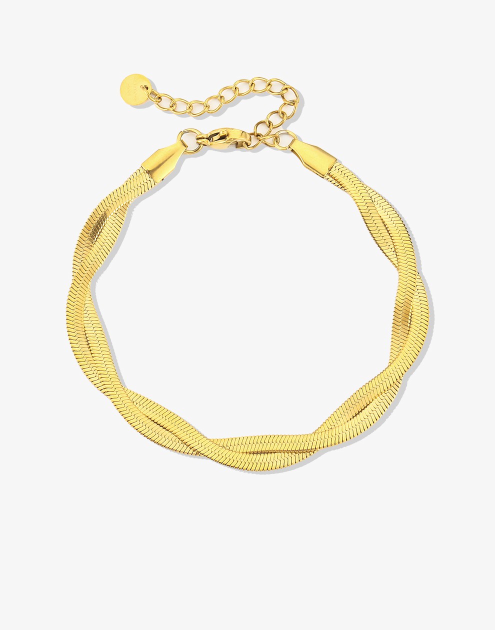 gevlochten snake armband goudkleurig