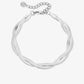 braided snake bracelet silver-colored