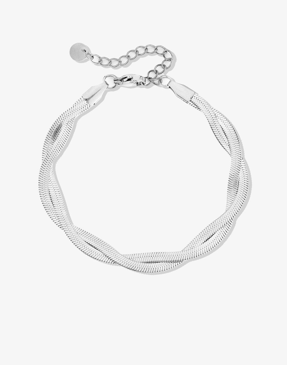 braided snake bracelet silver-colored