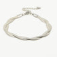 braided snake bracelet silver-colored