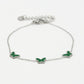 Armband vlinders groen zilverkleurig