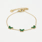 Armband vlinders groen goudkleurig