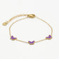 Bracelet butterflies purple gold colored