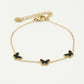 Armband vlinders zwart goudkleurig