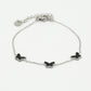 Armband vlinders zwart zilverkleurig