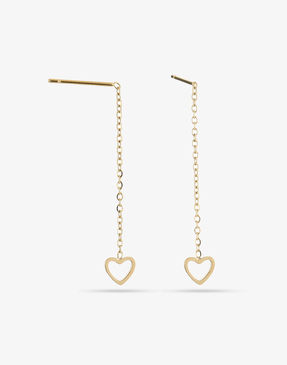 Pull-through earrings open heart gold-colored