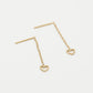 Pull-through earrings open heart gold-colored