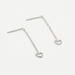 Thread-through earrings open heart silver-colored