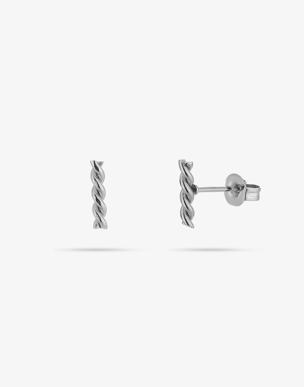 Studs gedraaid staafje zilverkleurig