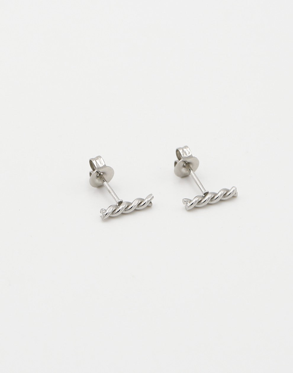 Studs gedraaid staafje zilverkleurig