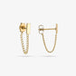Studs staafje met chain goudkleurig
