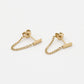 Studs staafje met chain goudkleurig