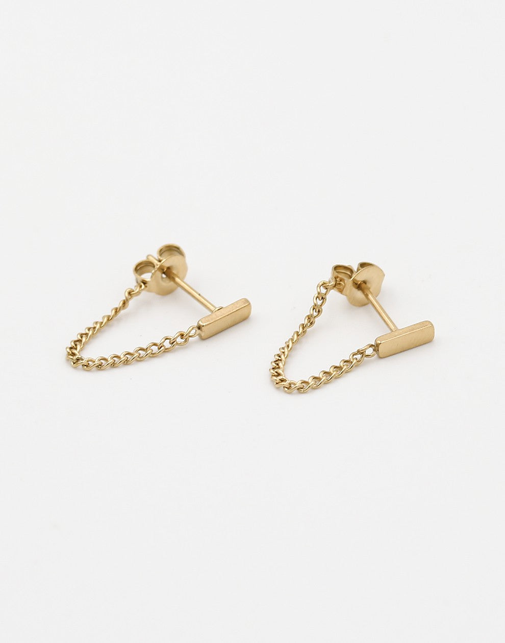 Studs staafje met chain goudkleurig