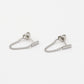 Studs staafje met chain zilverkleurig