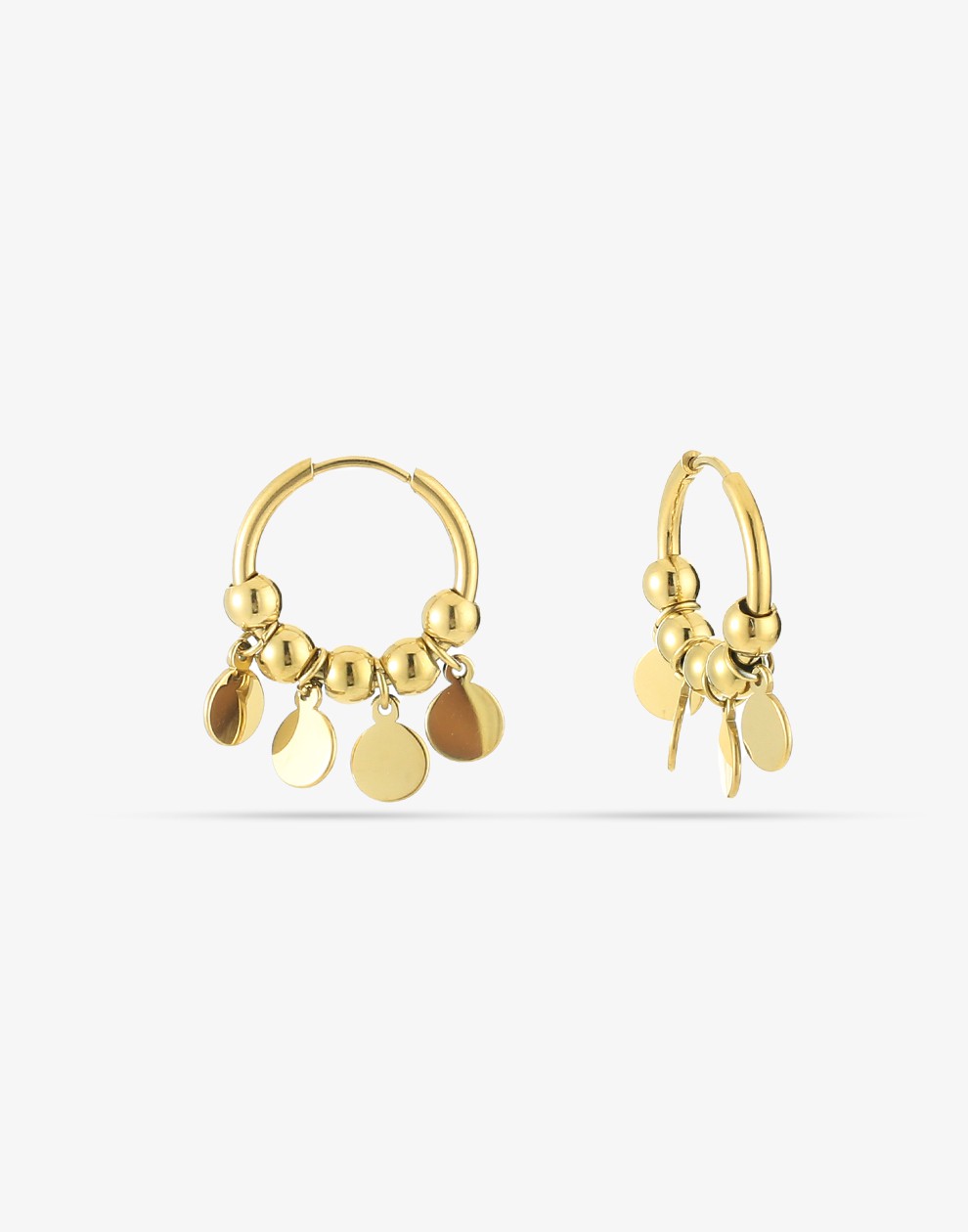 earrings balls coins gold-colored