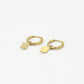 Oorring met ruit hanger goudkleurig