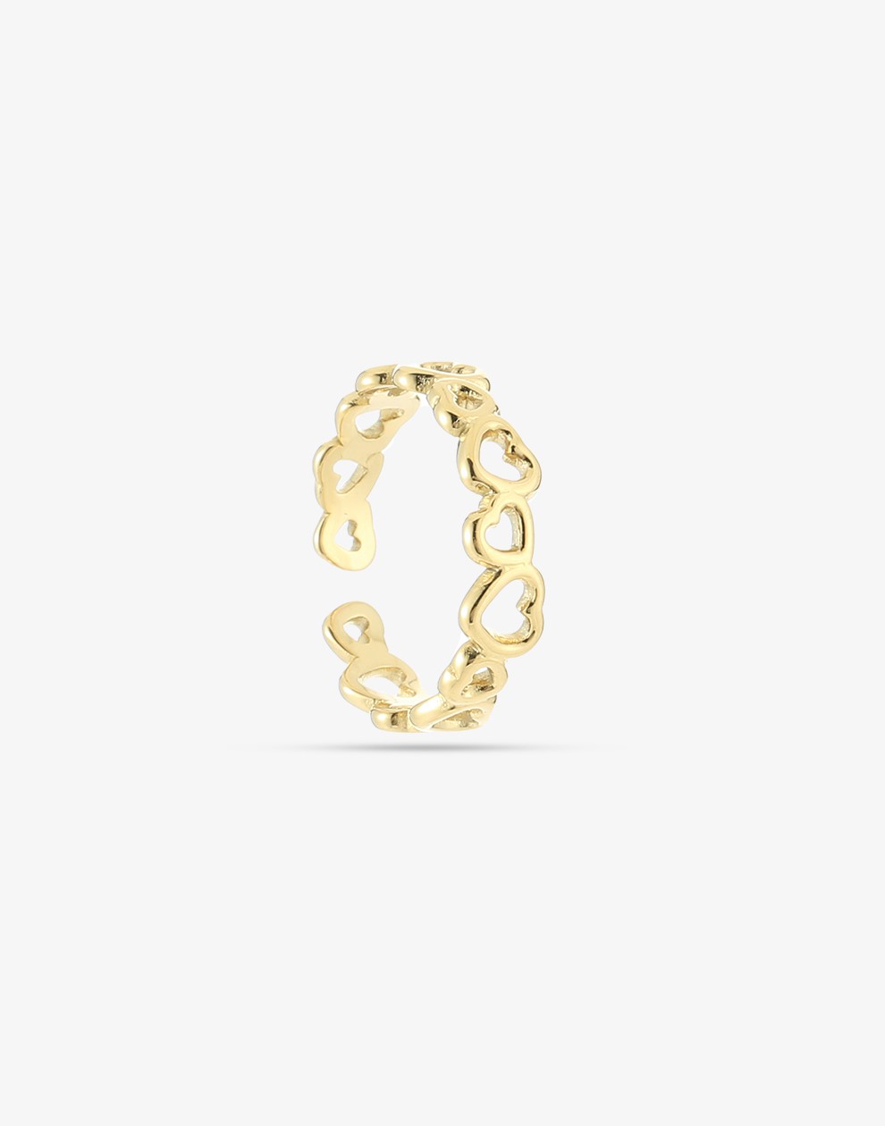 Ring hartjes patroon goudkleurig