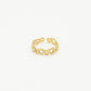 Ring hartjes patroon goudkleurig