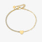 Armband tennis met hartje goudkleurig