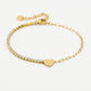 Armband tennis met hartje goudkleurig