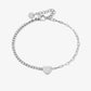 Armband tennis met hartje zilverkleurig