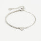 Armband tennis met hartje zilverkleurig