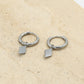 Oorring met ruit hanger zilverkleurig