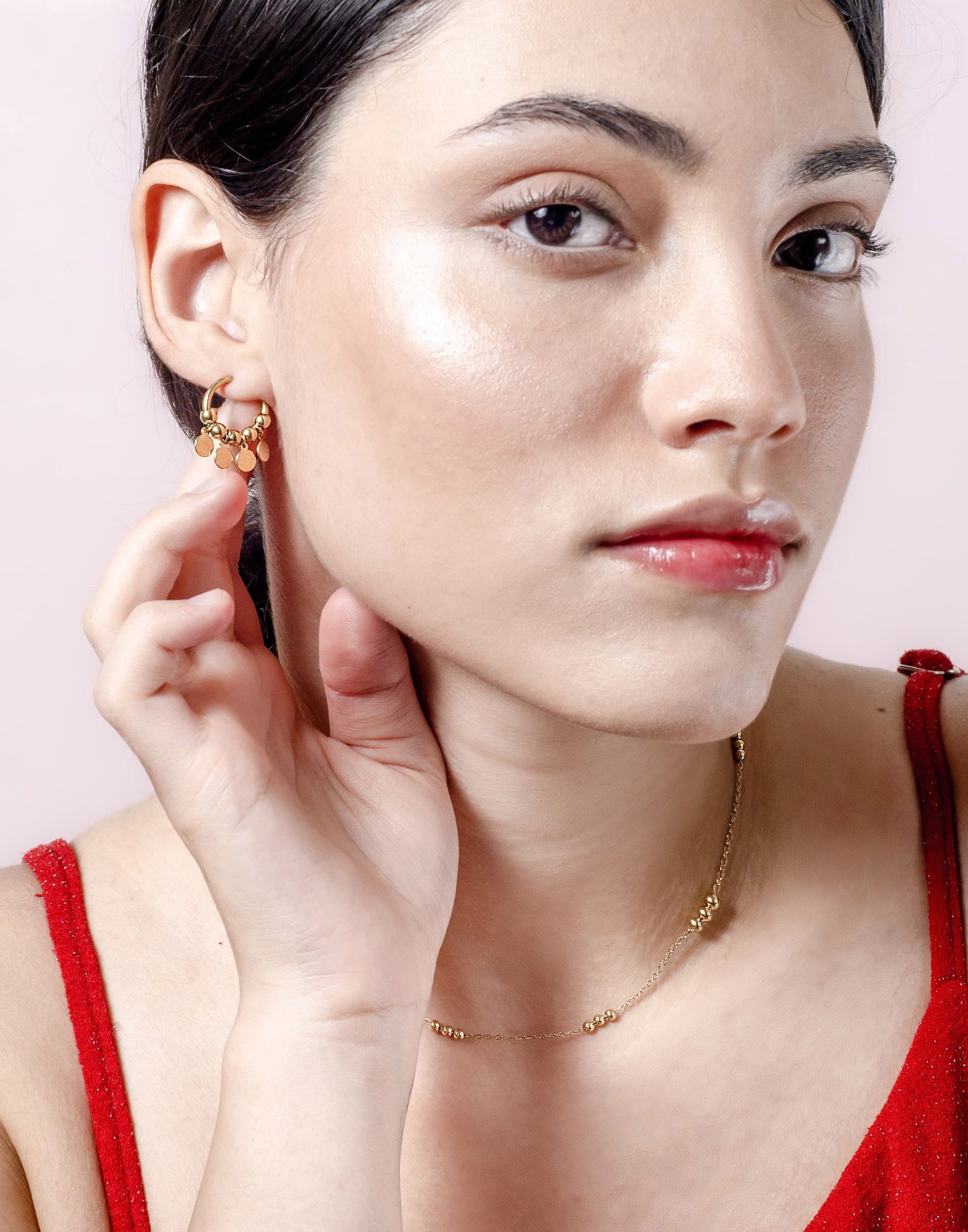 earrings balls coins gold-colored