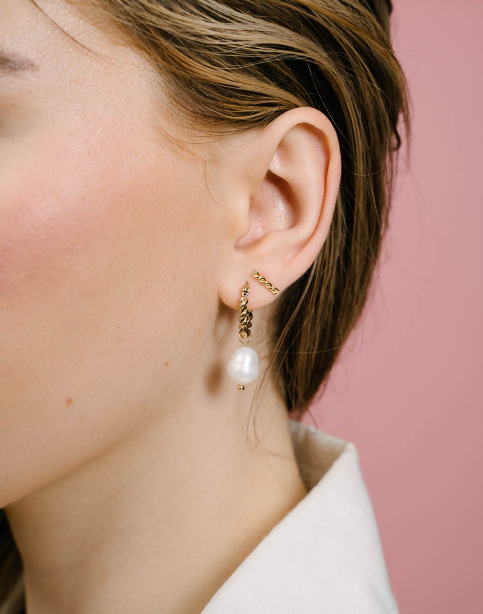 Studs gedraaid staafje goudkleurig