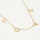 Fijne ketting love goudkleurig