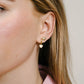 Studs bloem met parel goudkleurig