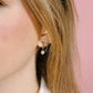 Studs staafje met chain zilverkleurig
