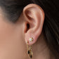 Studs bloem met parel goudkleurig