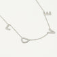 Fijne ketting love zilverkleurig