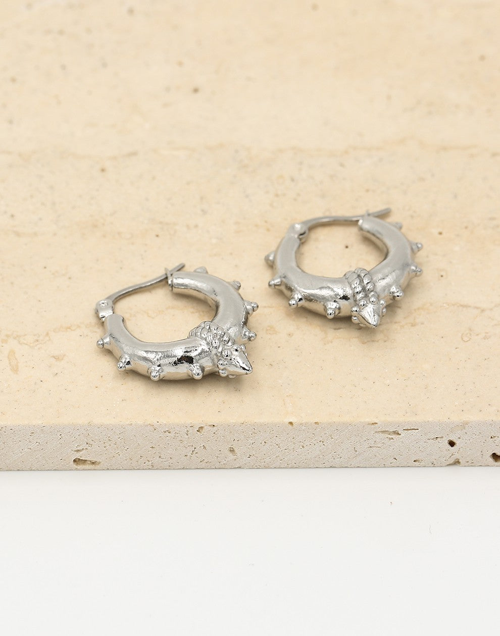 Bali oorbel chunky zilverkleurig
