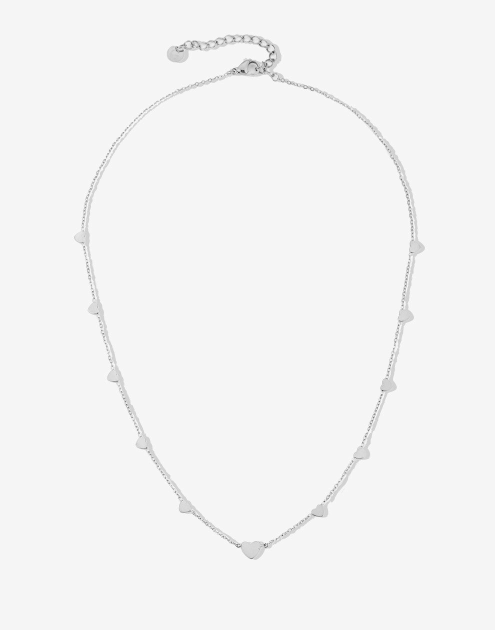 ketting met hartjes zilverkleurig