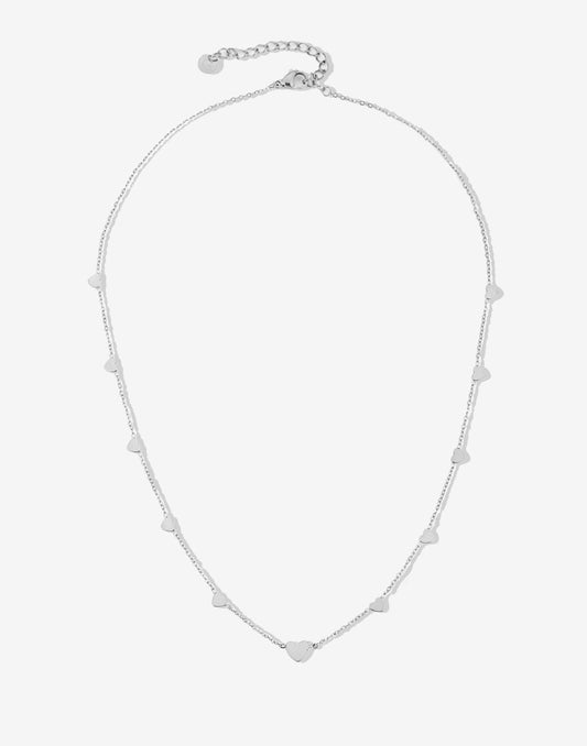 ketting met hartjes zilverkleurig