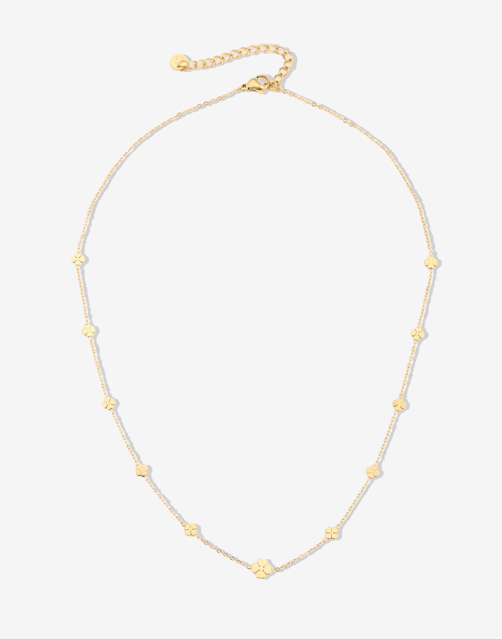 Ketting klavertjes mini goudkleurig